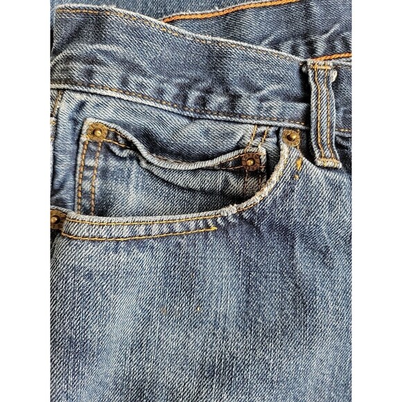 J Crew Mens 32x29 Jeans Urban Slim Fit Straight Cotton Distressed Mid Rise Blue - Picture 4 of 16